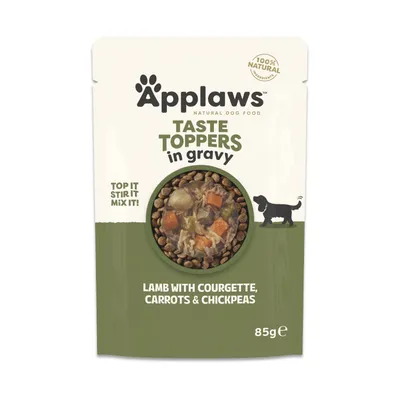 Fai scorta! Applaws Taste Toppers in Salsa 24 x 85 g per cani - Agnello, Carote, Zucchini e Ceci