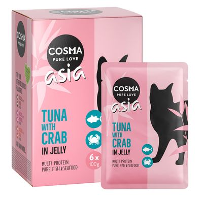 Cosma Asia w galarecie, 6 x 100 g Tuńczyk z krabami