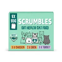 Scrumbles Gut Health Cat Food Pouches Meat in Gravy Selection - 8 x 85g