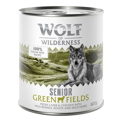 Wolf of Wilderness Senior Saver Pack 24 x 800g Green Fields - Lamb