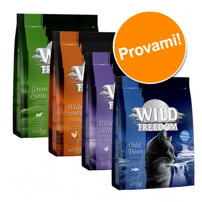 Set prova! Wild Freedom Crocchette per gatto - 4 x 2 kg Spirit of: Africa, America, Asia, Europa