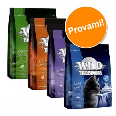 Set prova! Wild Freedom Crocchette per gatto 4 x 2 kg Spirit of: Africa, America, Asia, Europa