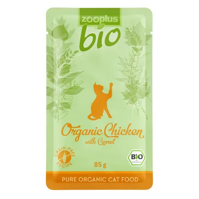 Zooplus Bio Katzenfutter, Organic Chicken mit Karotte, getreidefreie Rezeptur, 85 g, Bio-zertifiziert DE-ÖKO-001. Zooplus Bio Katzenfutter, Organic Chicken mit Karotte, getreidefreie Rezeptur, 85 g, Bio-zertifiziert DE-ÖKO-001.