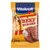 Beef Burger treats, sugar free recipe, no artificial colouring or preservatives, vitality plus. Image shows two burger-shaped treats and a dog beside the product name.