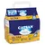 Bag labelled Catsan Ultra Plus clumping litter, 5L. Shows easy opening instructions and icons for odour absorption, quick clump formation, and 100% natural clay.