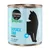 Cosma Nature Skipjack Tuna in Broth, 100% natuurlijke ingrediënten. Afgebeeld is een blik met kattensilhouet en blauwe achtergrond.