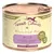Boîte Terra Canis pour chien, texte visible : Wild mit Kürbis, Amaranth & Preiselbeeren, 100 % Lebensmittel-Qualität, 100 % Natur, glutenfrei, getreidearm. Texte en allemand.