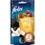 Purina Felix party mix Snacks Original met kip-, lever- en kalkoensmaak, per snack gemiddeld 2 kcal. Verpakking toont gekleurde kattensnoepjes en merknaam. Purina Felix party mix Snacks Original met kip-, lever- en kalkoensmaak, per snack gemiddeld 2 kcal. Verpakking toont gekleurde kattensnoepjes en merknaam.