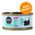 COSMA PURE LOVE Nature KITTEN TUNA WITH ALOE IN BROTH, texte allemand «Jetzt testen!» sur un cercle orange, silhouette de chaton et icônes poisson et aloe visibles sur l’emballage.