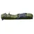 Collare per cani verde in nylon con chiusura in plastica e anello in metallo per fissaggio. Taglia regolabile visibile.