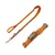 Orangefarbene Hundeleine mit Metallhaken und passendes Halsband mit Klickverschluss und Metallring.