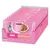 Purina ONE Junior Katzenfutter, X4 mit Lachs und Karotten. Verpackung in Rosa mit Bild einer Katze und Schale mit Futter.