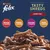 Purina Felix Tasty Shreds. Varianty: hovädzie v omáčke, kuracie v omáčke, kačacie v omáčke, morčacie v omáčke. Na obrázku sú mäsové pásiky v omáčke. Purina Felix Tasty Shreds. Varianty: hovädzie v omáčke, kuracie v omáčke, kačacie v omáčke, morčacie v omáčke. Na obrázku sú mäsové pásiky v omáčke.