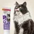 Tube labelled 'beaphar Hairball Paste with MOS', showing icons for hairball control and intestinal flora support, next to a long-haired cat licking its lips.