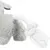 Jouet pour chien en peluche grise avec corde blanche nouée, partie arrière de l’animal visible. Matières : tissu peluche et corde en coton.