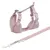 Adjustable mesh harness with two side buckles and matching lead, both in light pink. Harness features a metal ring for attaching the lead.