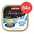 Animonda Vom Feinsten Adult z kurczakiem w sosie mlecznym, 64 porcje. Zdjęcie produktu z rozpryskiem mleka i podaną karmą. Animonda Vom Feinsten Adult z kurczakiem w sosie mlecznym, 64 porcje. Zdjęcie produktu z rozpryskiem mleka i podaną karmą.