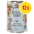 Rosie's Farm Tender Dinner Chicken & Salmon SENIOR, ricetta senza cereali, 400 g. Confezione da 12 x. Immagine di gatto e pollo sulla confezione.