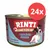 Rinti Gold mit Geflügelherzen, getreidefrei in feinen Stücken. Verpackung zeigt 24x Dosen. Rinti Gold mit Geflügelherzen, getreidefrei in feinen Stücken. Verpackung zeigt 24x Dosen.
