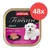 Animonda Vom Feinsten Adult mit Pute und Lamm, 48x Portionen. Abgebildet: Produktverpackung mit weißem Hund und Futterstück auf Teller.
