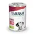 Yarrah Bio-Organic Since 1992, Chunks with Beef with Nettle & Tomato, BIO ORGANIC, lattina da 405 g con immagine di cane dalmata. Testo e marchi visibili sull'etichetta.