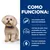 Como funciona: com proteína animal altamente hidrolisada; com óleo de peixe, ácidos gordos essenciais e vitamina E; combinação comprovada de fibras prebióticas.