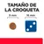 Tamaño de la croqueta: imagen comparativa con una croqueta de 9 mm y un dado azul de 16 mm. Texto visible: 'Tamaño de la croqueta', '9 mm', '16 mm'.