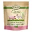 Lukullus Classic Adult, 1 kg, porc et agneau avec pommes de terre et pomme. Texte visible : With fresh lamb, Wholesome food for dogs, grain-free recipe, fruits and vegetables.