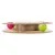 Giocattolo in legno a due livelli con palline colorate, verde e rosa, visibili tra gli strati. Adatto per il gioco interattivo.