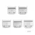 Five Oster CryogenX AgION clipper blades, sizes 4, 5, 7, 7F and 10, shown in silver metal with visible brand name and size numbers on each blade.