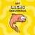 Mit Lachs Geschmack. Illustration eines Lachses auf gelbem Hintergrund.