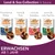 IAMS Land & Sea Collection in Sauce, 4 variétés : thon & pois, poulet & dinde, saumon & cabillaud, agneau & poivron rouge. Pour chats adultes dès 1 an. Texte en allemand et anglais.