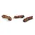 Three dried pieces of meat on a white background, each visible in its natural form and structure.