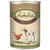 Lukullus Naturkost für Hunde, Geflügel & Lamm, mit Kartoffeln, Löwenzahn und Traubenkernöl, 400 g. Kuvassa kana ja lammas purkin etiketissä.