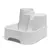 White plastic water fountain with raised spout and basin, designed for pets. Embossed 'Closer Pets' branding visible on the front.