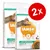 Lot de 2 sacs IAMS for Vitality pour chats stérilisés, 10 kg chacun, visible : croquettes, poulet, 1+ ans, teneur réduite en matières grasses, image d’un chat tigré sur l’emballage.