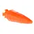 Giocattolo arancione a forma di carota in plastica con superfici strutturate.