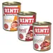 Set prova misto! 6 x 400 g RINTI Kennerfleisch Alimento umido per cani - Mix 2: Anatra, Pollo, Agnello