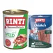 Kombi-Paket RINTI Kennerfleisch + RINTI Chicko Hundesnacks - Kennerfleisch Wild 12 x 400 g + Chicko Wild 2 x 250 g