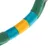 Corda gioco in tessuto verde con sezioni in nylon giallo e blu.