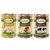 Trois boîtes de nourriture pour chien Lukullus Adult 400 g : Geflügel & Lamm, Kaninchen & Wild, Rind & Truthahn. Textes en allemand visibles sur les étiquettes.