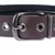 Close-up of a brown dog collar with metal buckle and eyelets.