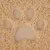 Surface en plastique beige avec motif de patte d’animal en relief, composée de fils entrelacés visibles.