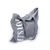 Borsa in tessuto grigio con manici e scritta bianca visibile: "LET'S LOVE". Borsa in tessuto grigio con manici e scritta bianca visibile: "LET'S LOVE".
