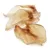 Three natural dried animal ear chews displayed on a white background.
