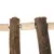 Holzspielzeug aus Naturholz mit Metallverbindungen, geeignet für Kleintiere. Enthält mehrere Holzstücke verbunden durch Metallringe.