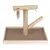 Wooden toy with three branches and metal rings, mounted on a rectangular wooden board.