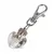 Transparante hanger met metalen karabijnhaak en schroefdop, geschikt voor bevestiging aan halsband of riem. Materiaal: metaal en kunststof.