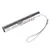 Silver-coloured laser pointer with wrist strap and clip, suitable for interactive play.