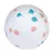 Witte bal van schuim met blauwe en roze zeshoeken als patroon.